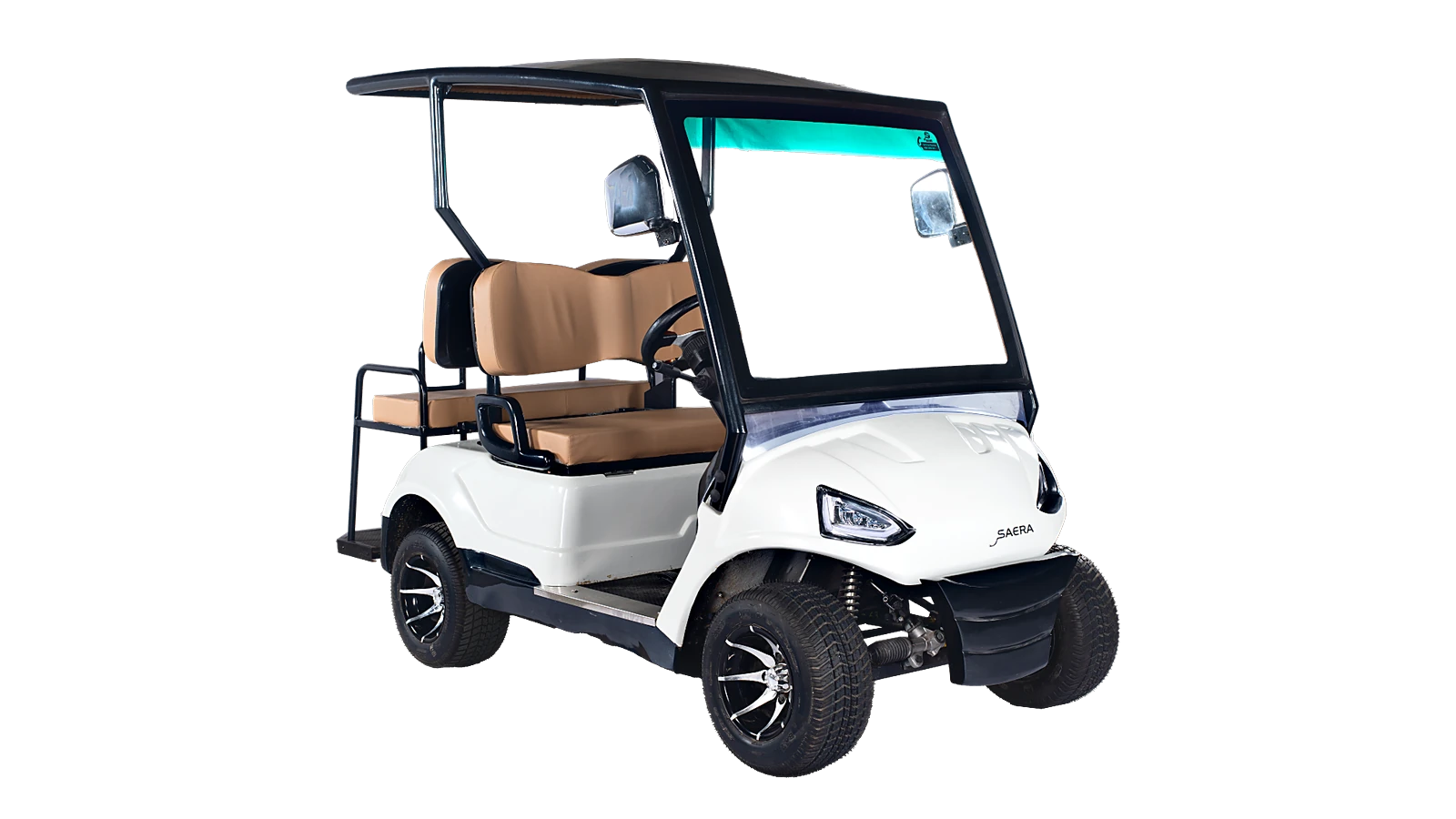 Saera L-300 four-seater electric golf cart in white