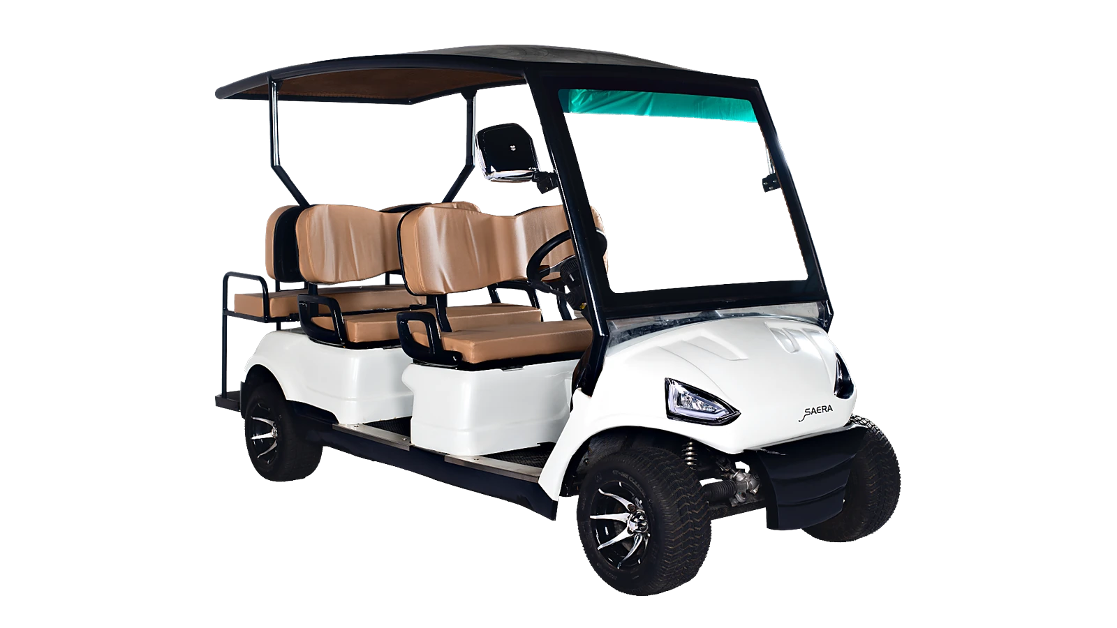 Saera L-500 six-seater electric golf cart in white