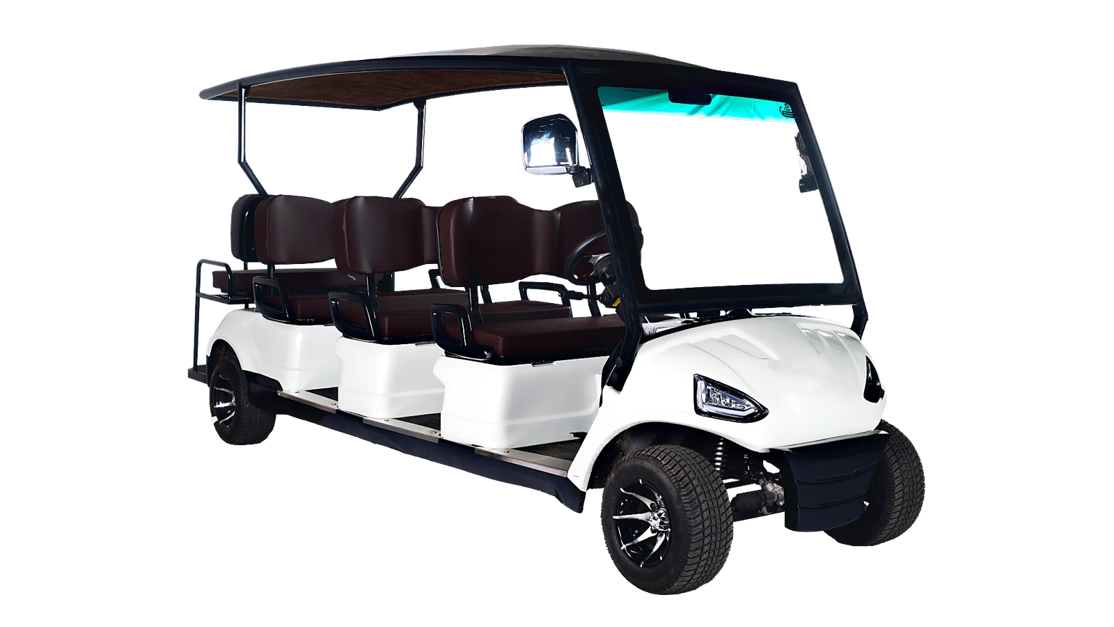 Saera L-700 eight-seater electric golf cart in white